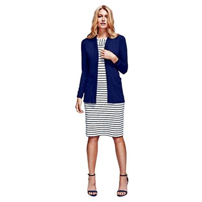 Navy Longline Cardigan With CoolFresh
